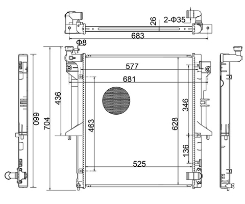 Radiatore, Raffreddamento motore - 644 076 HART