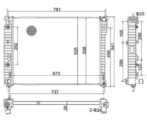 Radiator, engine cooling - 644 084 HART