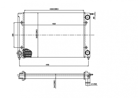 Radiator, engine cooling - 600 146 HART
