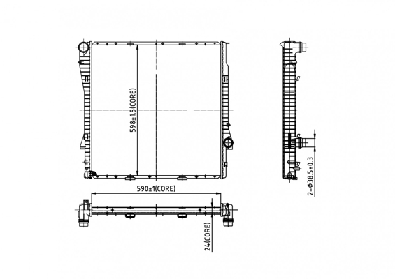 Radiator, engine cooling - 605 813 HART