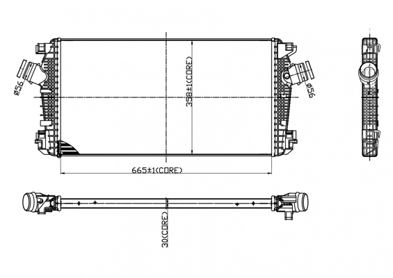 Intercooler, charger - 612 085 HART