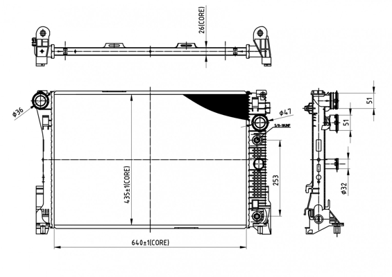 Radiator, engine cooling - 612 348 HART