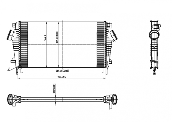 Intercooler, charger - 612 538 HART