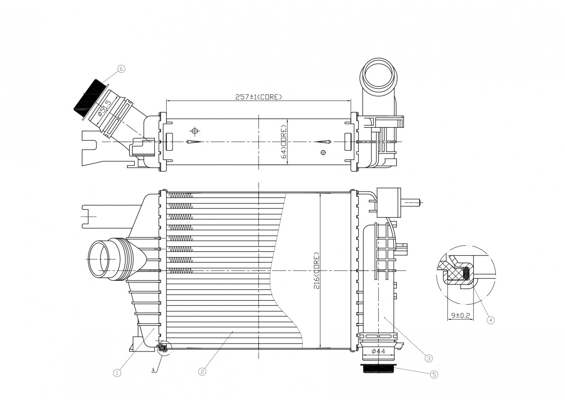 Ladeluftkühler - 613 787 HART