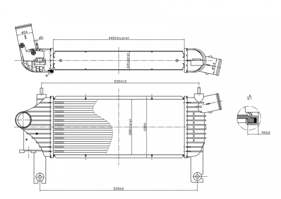 Intercooler, charger - 614 060 HART