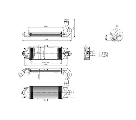 Intercooler, charger - 619 305 HART
