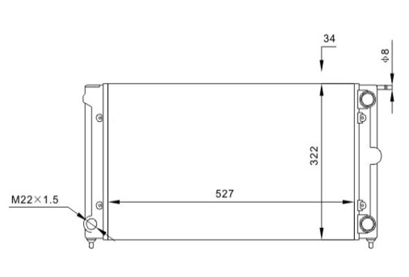 Radiator, engine cooling - 600 022 HART