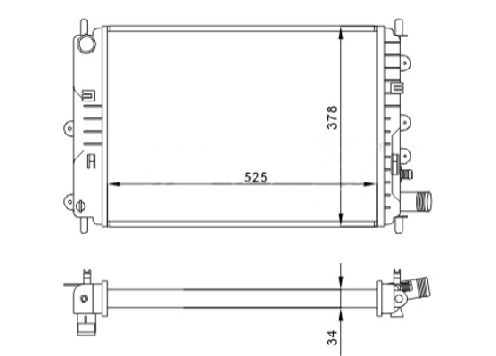 Radiator, engine cooling - 600 206 HART