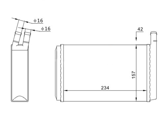 Heat Exchanger, interior heating - 600 250 HART
