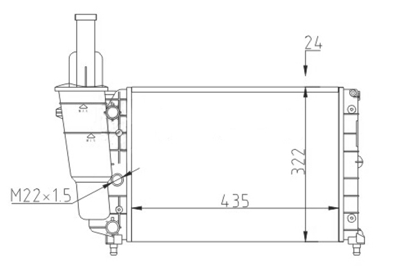 Radiator, engine cooling - 600 272 HART