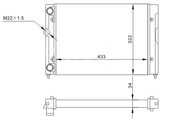 Radiator, engine cooling - 600 356 HART