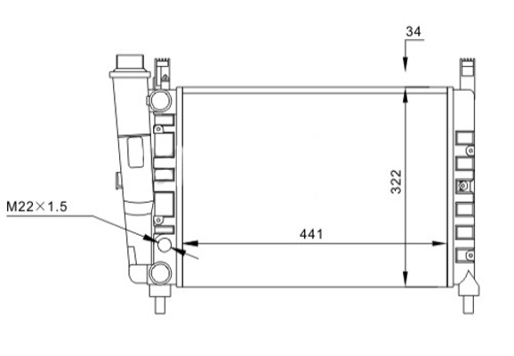 Radiator, engine cooling - 600 409 HART