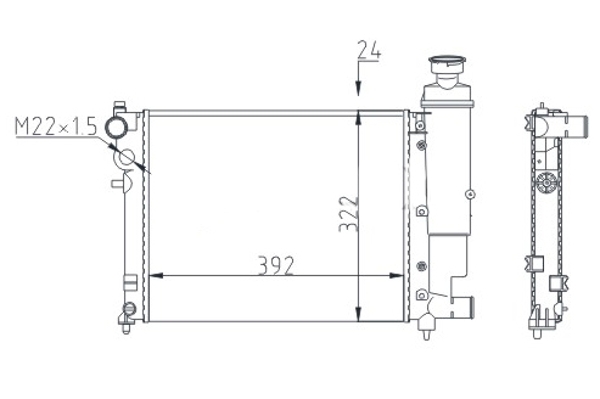 Radiatore, Raffreddamento motore - 600 482 HART