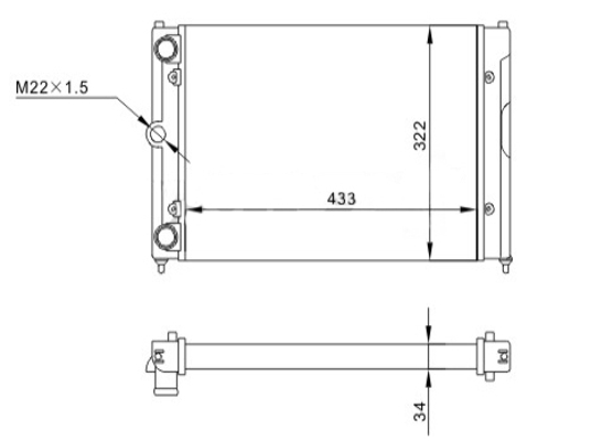 Radiator, engine cooling - 600 508 HART