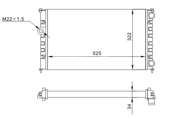 Radiator, engine cooling - 600 510 HART