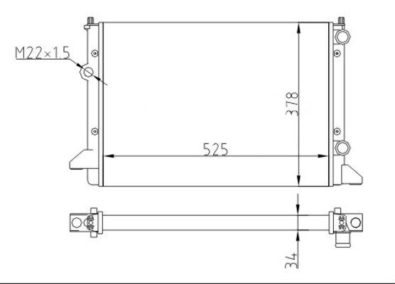 Radiator, engine cooling - 600 525 HART