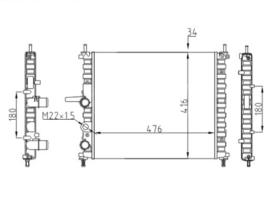 Radiator, engine cooling - 600 759 HART