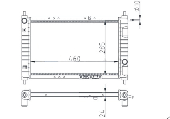Radiator, engine cooling - 601 406 HART