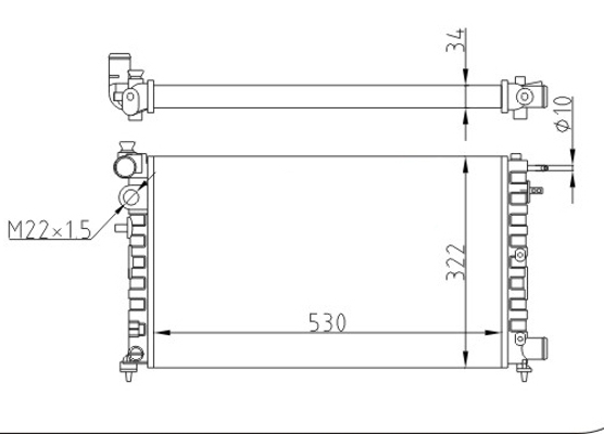 Radiator, engine cooling - 601 698 HART