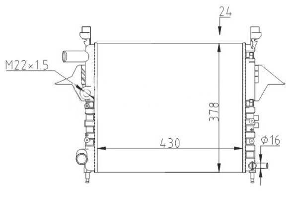 Radiator, engine cooling - 602 162 HART