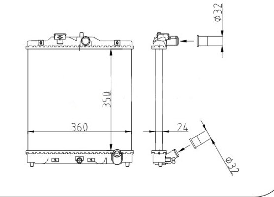 Radiator, engine cooling - 602 172 HART