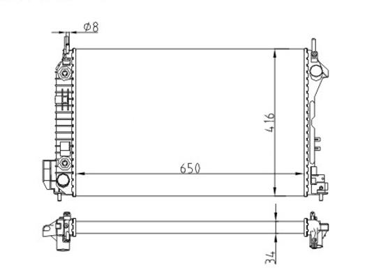 Radiator, engine cooling - 602 771 HART