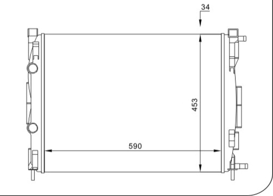 Radiator, engine cooling - 603 024 HART