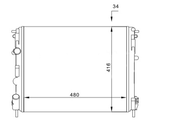 Radiator, engine cooling - 603 114 HART