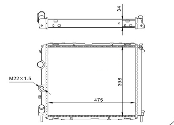 Radiator, engine cooling - 603 127 HART