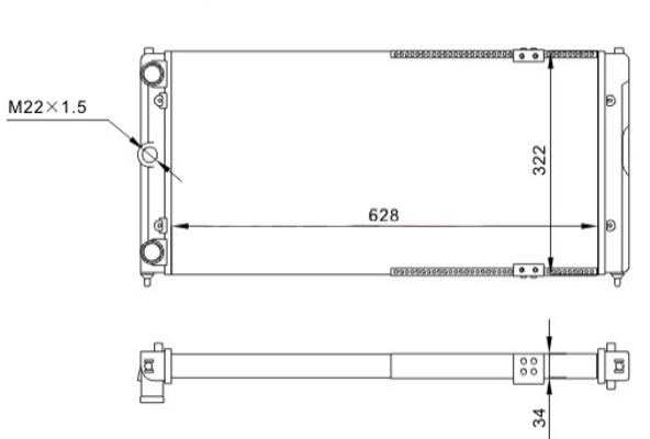 Radiator, engine cooling - 603 199 HART