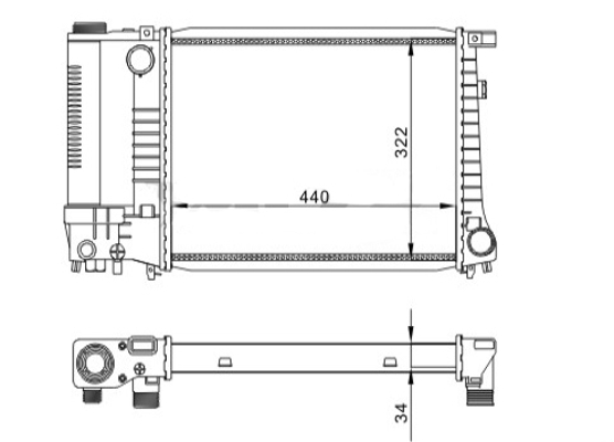Radiator, engine cooling - 605 565 HART
