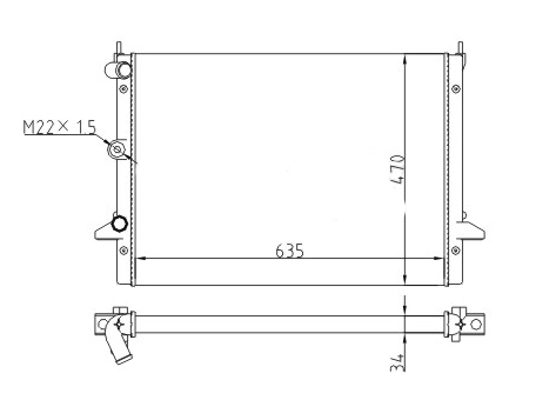 Radiator, engine cooling - 605 920 HART
