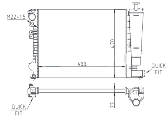 Radiator, engine cooling - 605 977 HART