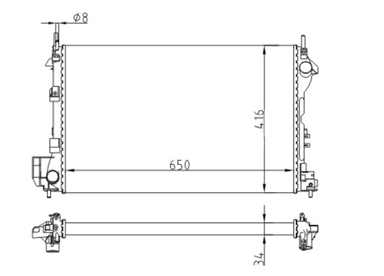 Radiator, engine cooling - 605 991 HART