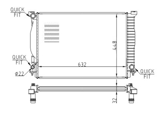 Radiator, engine cooling - 606 963 HART