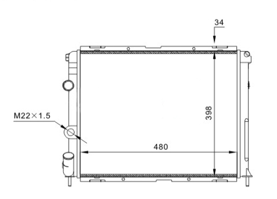 Radiator, engine cooling - 607 133 HART
