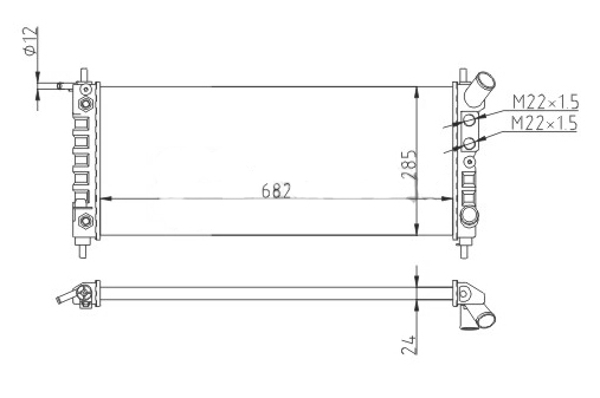 Radiator, engine cooling - 608 334 HART