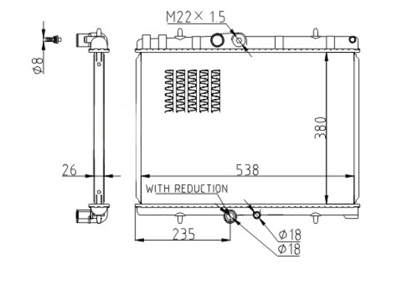 Radiator, engine cooling - 610 250 HART