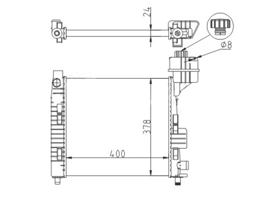 Radiator, engine cooling - 611 179 HART