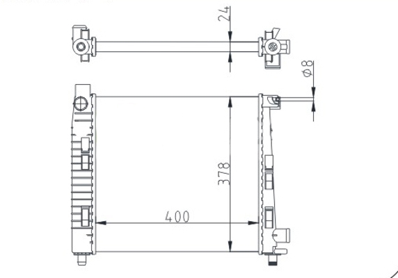 Radiator, engine cooling - 611 181 HART