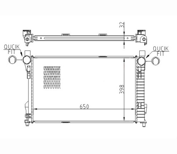 Radiator, engine cooling - 611 556 HART