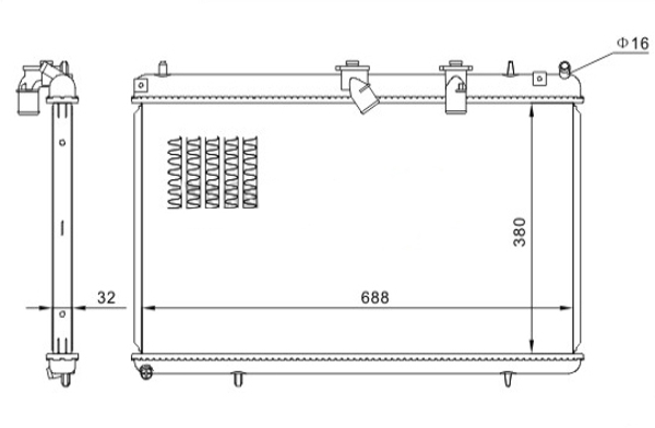Radiator, engine cooling - 611 627 HART