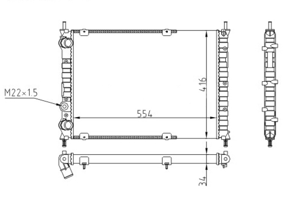 Radiatore, Raffreddamento motore - 611 771 HART