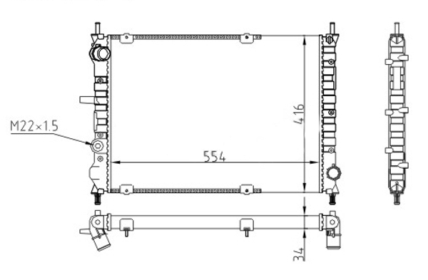 Radiator, engine cooling - 611 772 HART
