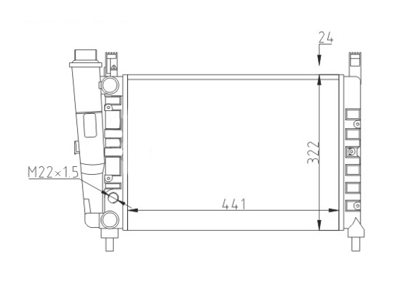 Radiator, engine cooling - 611 829 HART