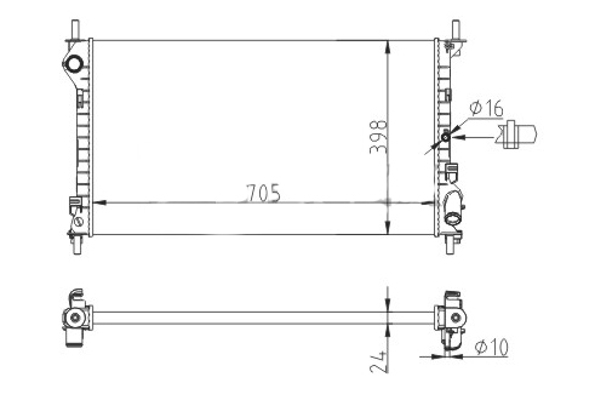 Radiator, engine cooling - 611 942 HART