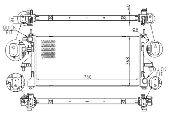 Radiator, engine cooling - 616 608 HART