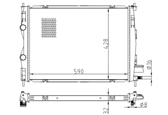 Radiator, engine cooling - 616 611 HART