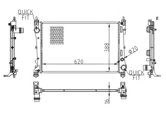 Radiator, engine cooling - 620 607 HART