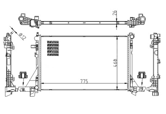 Radiator, engine cooling - 622 081 HART